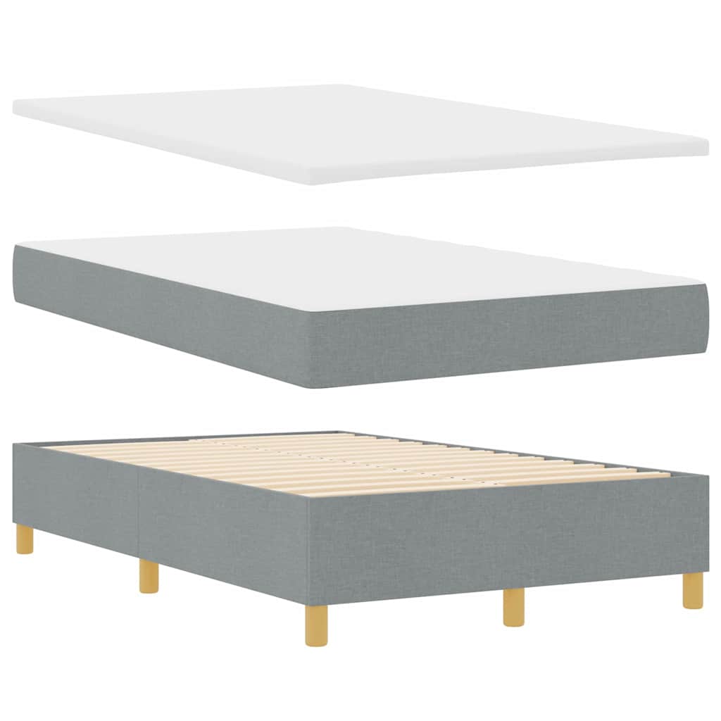 LED Box Spring Bed med hovedgærde Lysegrå 120 x 190 cm Stof