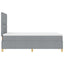 LED Box Spring Bed med hovedgærde Lysegrå 120 x 190 cm Stof