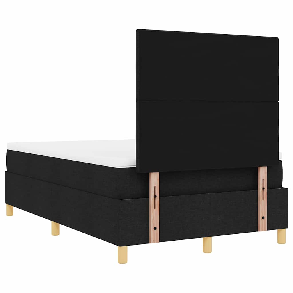 LED Box Spring Bed med hovedgærde Sort 120 x 190 cm Stof