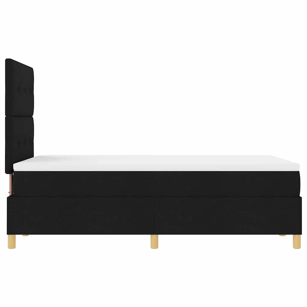 LED Box Spring Bed med hovedgærde Sort 120 x 190 cm Stof