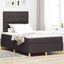LED Box Spring Bed med hovedgærde Mørk Brun 120 x 190 cm Stof