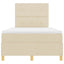 LED Box Spring Bed med hovedgærde Creme 120 x 190 cm Stof