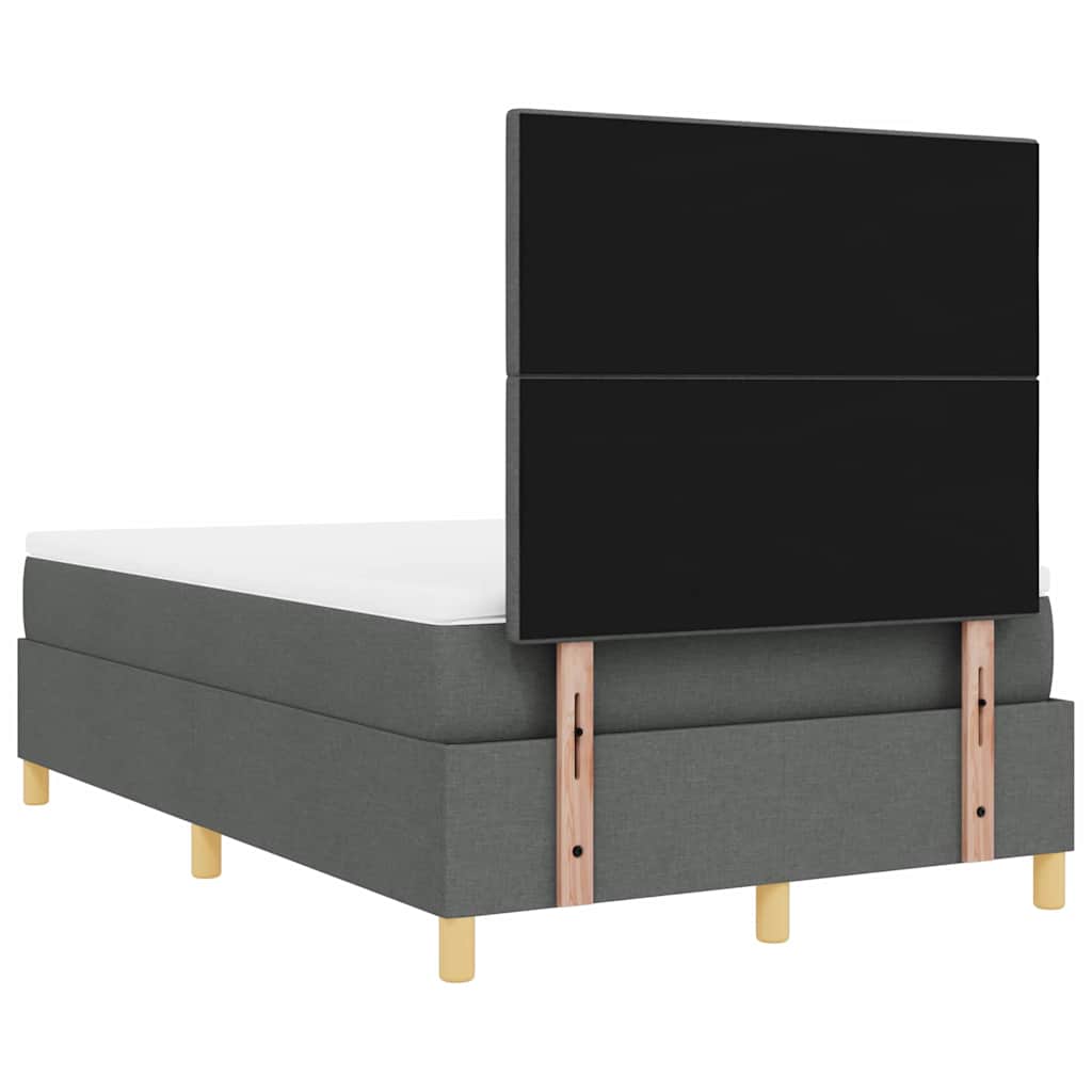 LED Box Spring Bed med hovedgærde Mørkegrå 120 x 200 cm Stof
