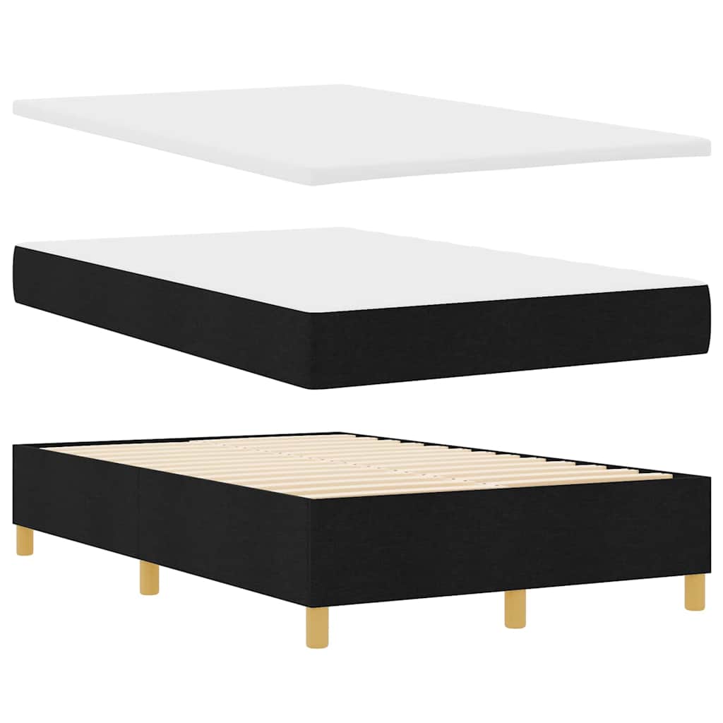 LED Box Spring Bed med hovedgærde Sort 120 x 200 cm Stof