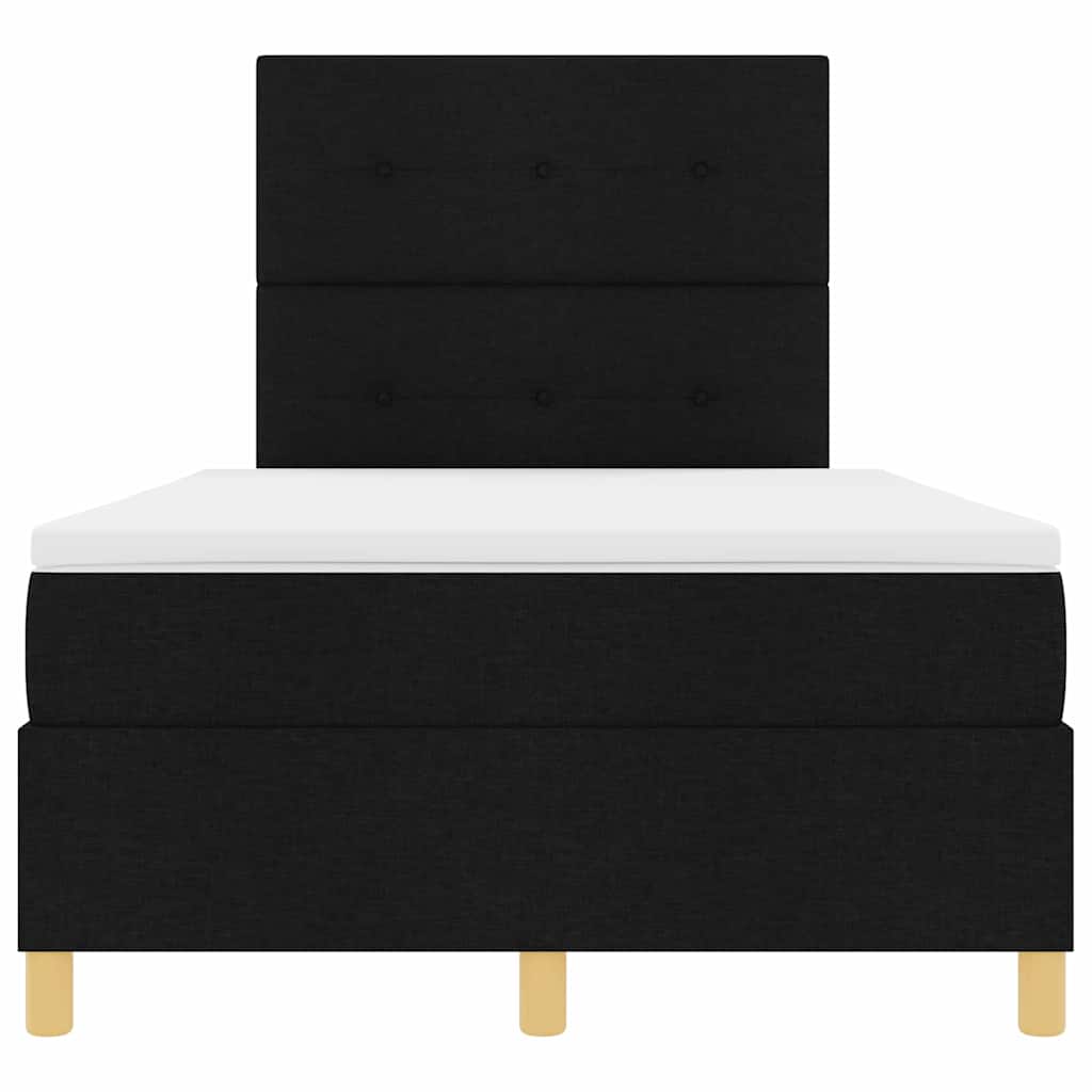 LED Box Spring Bed med hovedgærde Sort 120 x 200 cm Stof