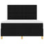 LED Box Spring Bed med hovedgærde Sort 140 x 190 cm Stof