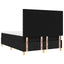 LED Box Spring Bed med hovedgærde Sort 140 x 200 cm Stof