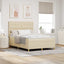 LED Box Spring Bed med hovedgærde Creme 160 x 200 cm Stof