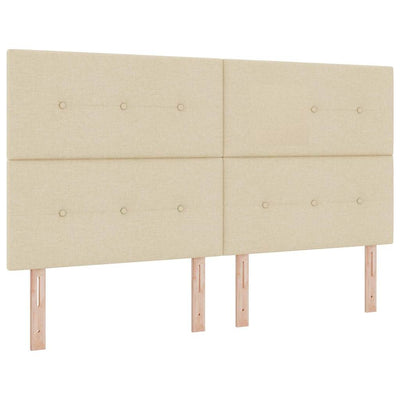 LED Box Spring Bed med hovedgærde Creme 180 x 200 cm Stof