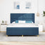 LED Box Spring Bed med hovedgærde Blå 180 x 200 cm Stof