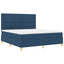 LED Box Spring Bed med hovedgærde Blå 180 x 200 cm Stof