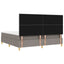 LED Box Spring Bed med hovedgærde Gråbrun 200 x 200 cm Stof