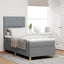 LED Box Spring Bed med hovedgærde Lysegrå 90 x 190 cm Stof
