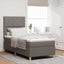 LED Box Spring Bed med hovedgærde Gråbrun 90 x 200 cm Stof