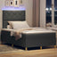 LED Box Spring Bed med hovedgærde Mørkegrå 120 x 190 cm Stof