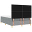 LED Box Spring Bed med hovedgærde Lysegrå 140 x 200 cm Stof