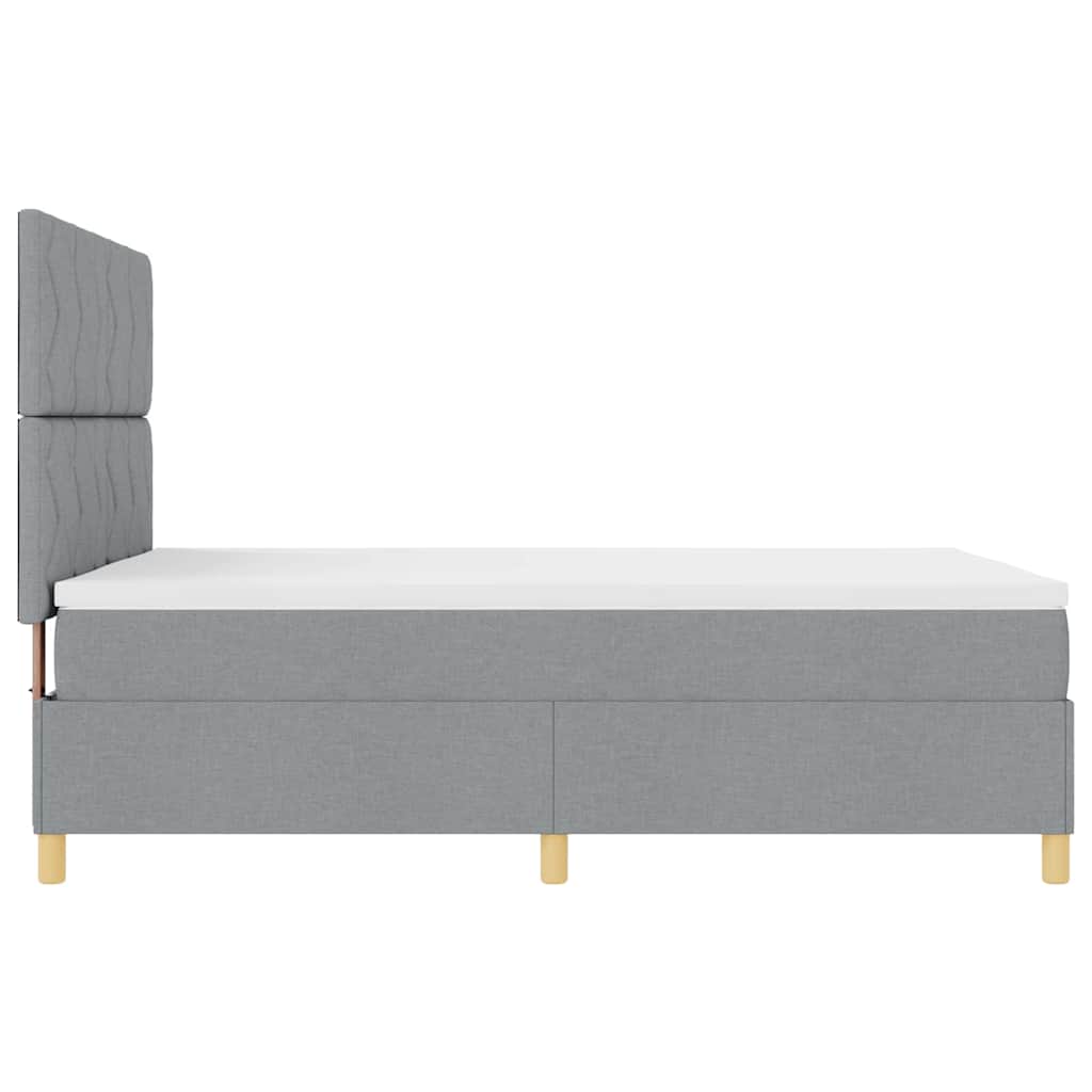 LED Box Spring Bed med hovedgærde Lysegrå 160 x 200 cm Stof