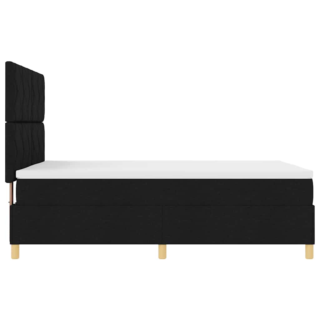 LED Box Spring Bed med hovedgærde Sort 160 x 200 cm Stof