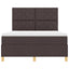 LED Box Spring Bed med hovedgærde Mørk Brun 160 x 200 cm Stof