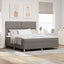 LED Box Spring Bed med hovedgærde Gråbrun 180 x 200 cm Stof