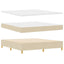 LED Box Spring Bed med hovedgærde Creme 180 x 200 cm Stof