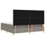 LED Box Spring Bed med hovedgærde Gråbrun 200 x 200 cm Stof
