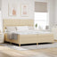 LED Box Spring Bed med hovedgærde Creme 200 x 200 cm Stof