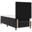 LED Box Spring Bed med madras Sort 100 x 200 cm Fløjl