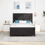 LED Box Spring Bed med madras Sort 140 x 200 cm Fløjl