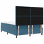 LED Box Spring Bed med madras Mørk blå 140 x 200 cm Fløjl