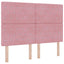 LED Box Spring Bed med madras Lyserød 160 x 200 cm Fløjl