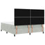LED Box Spring Bed med madras Lysegrå 180 x 200 cm Fløjl