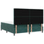 LED Box Spring Bed med madras Mørkegrøn 180 x 200 cm Fløjl