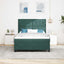 LED Box Spring Bed med hovedgærde Mørkegrøn 160 x 200 cm Fløjl