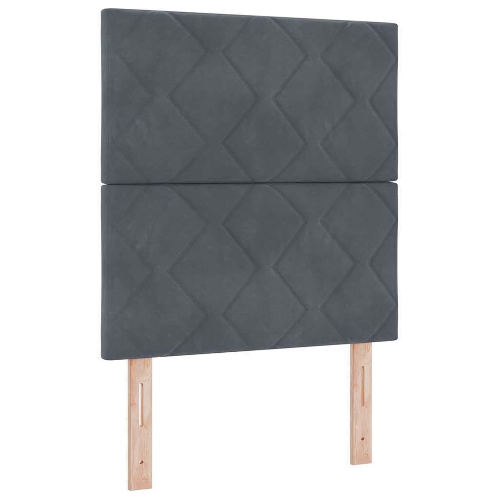 LED Box Spring Bed med hovedgærde Mørkegrå 80 x 200 cm Fløjl