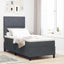 LED Box Spring Bed med hovedgærde Mørkegrå 90 x 200 cm Fløjl