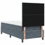 LED Box Spring Bed med hovedgærde Mørkegrå 90 x 200 cm Fløjl