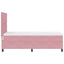 LED Box Spring Bed med hovedgærde Lyserød 100 x 200 cm Fløjl