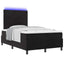 LED Box Spring Bed med hovedgærde Sort 120 x 200 cm Fløjl