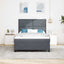 LED Box Spring Bed med hovedgærde Mørkegrå 160 x 200 cm Fløjl