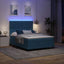 LED Box Spring Bed med hovedgærde Mørk blå 160 x 200 cm Fløjl