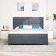 LED Box Spring Bed med hovedgærde Mørkegrå 180 x 200 cm Fløjl