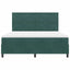 LED Box Spring Bed med hovedgærde Mørkegrøn 180 x 200 cm Fløjl
