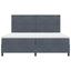 LED Box Spring Bed med hovedgærde Mørkegrå 200 x 200 cm Fløjl