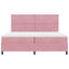 LED Box Spring Bed med hovedgærde Lyserød 200 x 200 cm Fløjl