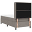 LED Box Spring Bed med hovedgærde Gråbrun 80 x 200 cm Stof
