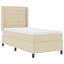 LED Box Spring Bed med madras Creme 80 x 200 cm Stof