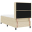 LED Box Spring Bed med madras Creme 80 x 200 cm Stof