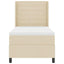 LED Box Spring Bed med madras Creme 80 x 200 cm Stof