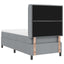 LED Box Spring Bed med madras Lysegrå 90 x 200 cm Stof